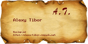 Alexy Tibor névjegykártya